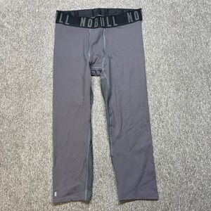 NOBULL Mens Gray Compression Leggings Athletic Training Gym Workout Pants XL